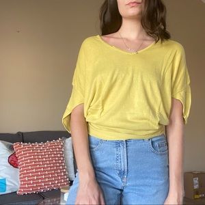 Yellow V neck